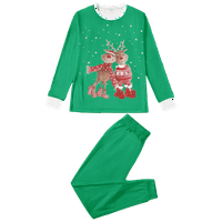 Podudaranje obiteljskih božićnih pidžama setovi zelene veličine zelenih tiska za djecu za odrasle-djecu-beba-kućne
