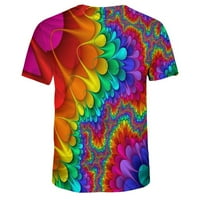 Guvpev Muški smiješni 3D boja digitalni tiskani kratkih rukava Modna majica bluza TEE - MULTICOLOR M