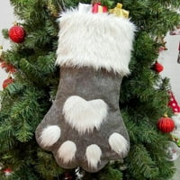 Kućni ljubimci Cat Paw Božićne čarape Xmas Plish Flannel Holiday Hands za čarape za kamin Božićni ukras