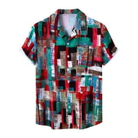 Tobchonp Slim Business Havajska majica Muškarci Visokokvalitetni kratki rukav za muške pamučne majice za muškarce crvene m