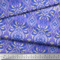 Soimoi ljubičasta pamučna pamučna tkanina filigrana Damask Ispis tkanina od dvorišta široko