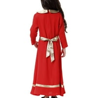 Penkaiy muslimanska haljina srednje djevojke dugih rukava lutka navraća Colorblock haljina Uskrsne haljine