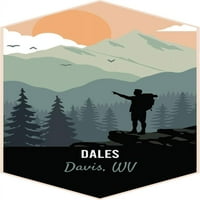 Davis West Virginia Suvenir Vinyl Decal Pješačke staze Dizajn