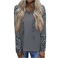 Pulover džemperi za žene bluze i vrhovi modni ženski ležerni kasuti Leopard ispis kapuljač za ispis