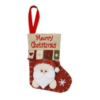 Fsqjgq Početna Dekor Božićni ukrasi crvene santa božićne čarape Viseće poklon torba Xmas Tree ukrasi