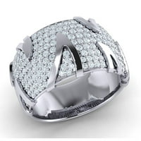 Prirodno 1carat okrugli rez Diamond Prong Fancy Bridal Klaster vjenčani prsten za svadbeni bend solid