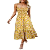 Sprifallbaby Women klizne haljine špagete kaiševe cvjetne ljuljačke haljine duga ljetna haljina za svakodnevnu