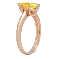 1.5ct Marquise Cut Yellow Simulirani dijamant 18k ružičasto zlato Angažovanje prstena veličine 4,75
