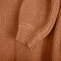 tklpehg ženski džemper s dugim rukavima, labav okrugli vrat hladni ramena džemper pletene džemper modna