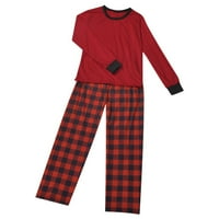 Tawop podudaranje porodičnih odijela Božićni čovjek tata pletenica za ispiranje bluza + hlače xmas porodična odjeća pidžama crvena 14