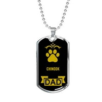 Chinook tata ogrlica od nehrđajućeg čelika ili 18K zlatni pas W 24 Ljubitelj vlasnika psa