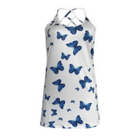 Bijela haljina Žene Diplomiranje Ženska ljetna V-izrez Sling Back Hollow Fashion Butterfly Haljina za
