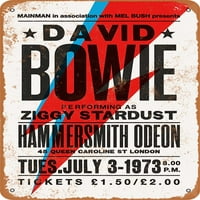 Metalni znak - David Bowie u Londonu - Vintage Rusty Look