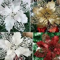 GLITTER umjetno cvijeće veselo božićno ukrašavanje drva Xmas ukrasi Dekor za kućnu kancelariju Novogodišnja zabava br.03