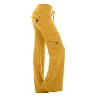 Oalirro Cargo Hlače žene TorgGy Yellow Džepne pantalone XXL