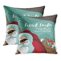 Crtani tajni Djed Mraz Chance Charkily Dostavljajući dok nosite maske za jastuk za jastuk