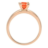 CT Sjajni smaragdni rez prozirni simulirani dijamant 18k ružičasto zlato pasijans prsten sz 5.25