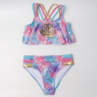Esaierr Toddler Girls Dvo odijelo za kupaće kostimi, dječji kupaći kostimi Spaghetti remen Bikini Kupanje