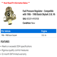 Regulator pritiska goriva - kompatibilan sa - Buick Skylark 3.0L V 1987