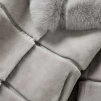 FVWitlyh Plus size Zimski kaputi za žene Žene Dvostrana jakna Jesen i zimska moda Reverzibilni kaput za reverzibilni kaput sa ovratnikom