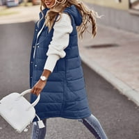 DTIDTPE kardigan za žene dugi zimski kaput sa kapuljačom toplim kaputima s džepovima prekrivenim prslukom