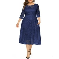Prevelike haljine za zabavu za žene rukav čipka Midi mamusne haljine A-line formalne koktel haljine za plarene haljine