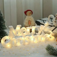 Osvijetljen sretan božićni znak za vijenac, baterije, božićni viseći ukras za Xmas stablo prednjeg vrata