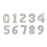EFAVOMART 16 sjajni metalni srebrni milarski folični abecedni slovi i brojevi baloni