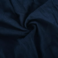 Oalirro nacrtajuće hlače za žene visoke struk obrezane hlače Capri gamaše za žene pamučna posteljina plava