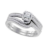 10kt bijelo zlato Žene prirodne dijamantske princeze svadbeni vjenčani zaručnički prsten za podršku