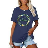 Košulje za čišćenje žena Ženska modna štampara O-izrez Kratka majica Labavi bluza Majica Majica za okrugle