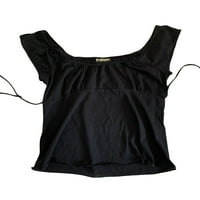 DICONna ženska ruba tanka košulja TOP dugi rukav puni boja majica Y2K Fairy Grunge majica casual bluza
