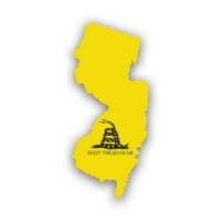 New Jersey u obliku državnog u obliku stanja naljepnica za zastavu - samoljepljivi vinil - otporan na
