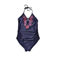 Rose kratki ženski kupaći kostimi za materinstvo Oneece Halter Trudnoća kupaći kostim plavi cvjetni kupaći odijelo Podesivi kupaći kostimi za grudi Bikini