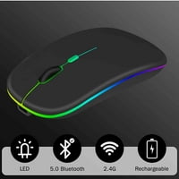 2.4GHz i Bluetooth miš, punjivi bežični LED miš za CoolPad Cool 20s takođe kompatibilan sa TV laptop Mac iPad Pro računarski tablet Android - duboko zeleno