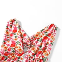 Kelajuan Women Ljeto Ležerne mini haljine cvjetni print Deep V-izrez bez rukava bez rukava bez rukava
