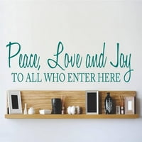 Prilagođeni zidni naljepnica Vinil naljepnica: Mir, ljubav i radost svima koji uđu ovdje Citat Početna