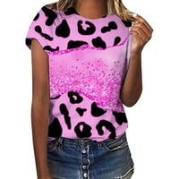 Košulje za žene Leopard blok tiskanje kratkih rukava na vratu