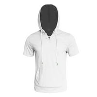 Nove muške majice u boji, ležerne košulje na otvorenom, majice kratkih rukava Muški ljetni okrugli vrat pulover bijeli 2xl