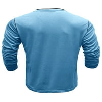 Beiwei Men T majice Majica s dugim rukavima Comfy Basic Tee Muški pulover Henley casual bluza svijetlo