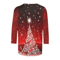 Božićne košulje za žensko odobrenje ispod $ okrugli vrat Ležerne prilike za božićne majice sa otvorenim