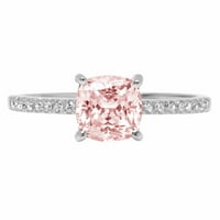 2.7ct jastuk rezan ružičasti simulirani dijamant 14k bijeli zlatni godišnjički angažman prsten veličine