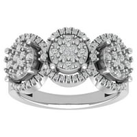 Araiya 10k bijeli zlatni dijamantski prsten za klaster, veličine 8