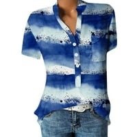 Bluze za žene Ležerne prilike ispisane V-izrez kratkih rukava s kratkim rukavima Pulover Loose bluzu