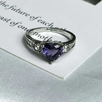 Cuhas Prsten pozlaćeni cirkonski prsten, luksuzni mikro umetnuti simulacijski prsten u obliku srca, angažman vjenčani prsten za žene za žene