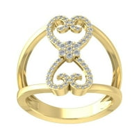 Araiya 10k žuti zlatni dijamantski prsten, veličina 6