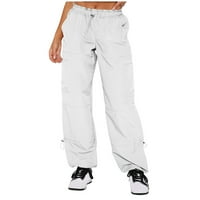 Hesxuno ženske teretne hlače, Trendi Ležerne prilike pune boje ženske hlače nacrtavanje elastičnih struka