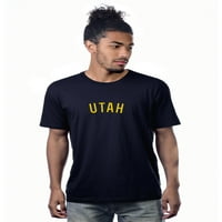 Daxton Premium Basic Crew vrat kratkih rukava majica gradova Utah pismo - cherryhth bijeli-x-mali
