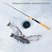 Ribolovni štap, horrize ledeni zimski ribolov štap uvlačenje od ugljičnog vlakana Mini ribolovni pol, zimski štap za ribolov