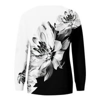 Ženski dugi rukav vrhovi Crewneck casual modna bluza cvjetno ispis